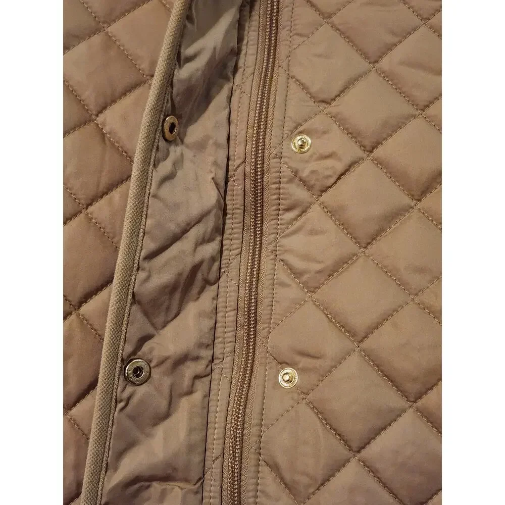 Kim Rogers Jacket Women's M Tan Quilted Full Zip Snap NWT - Picture 5 of 8
